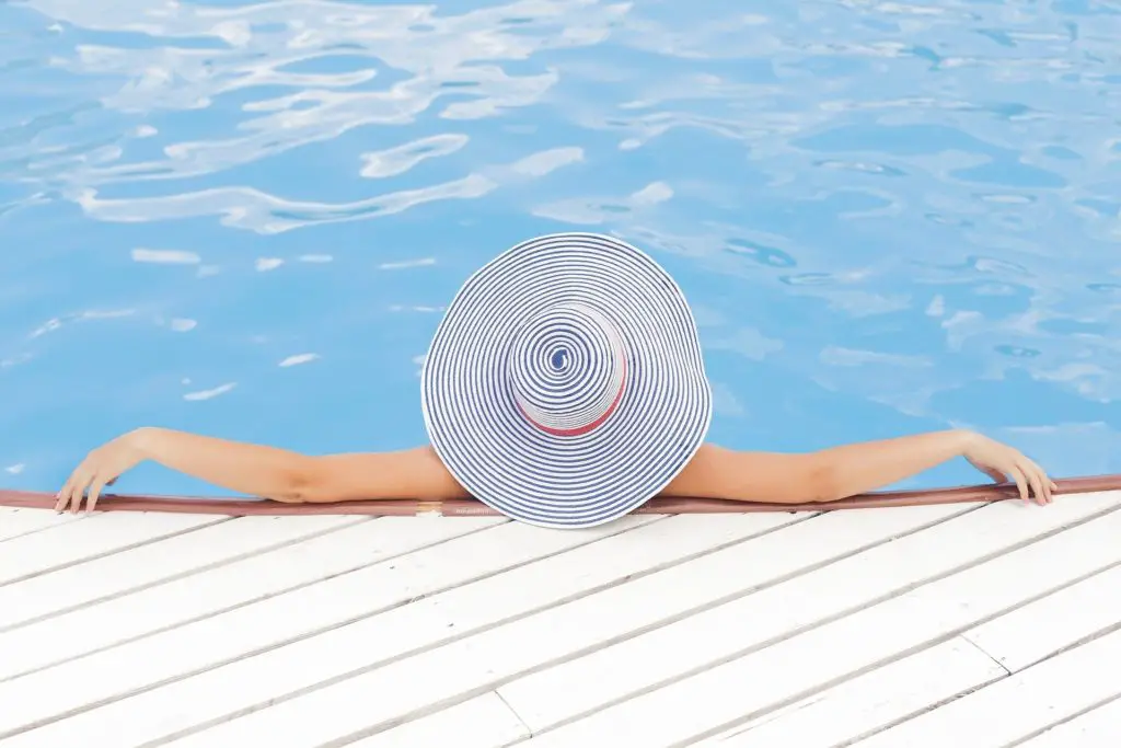 Relaxing in An Above Ground Swimming Pool